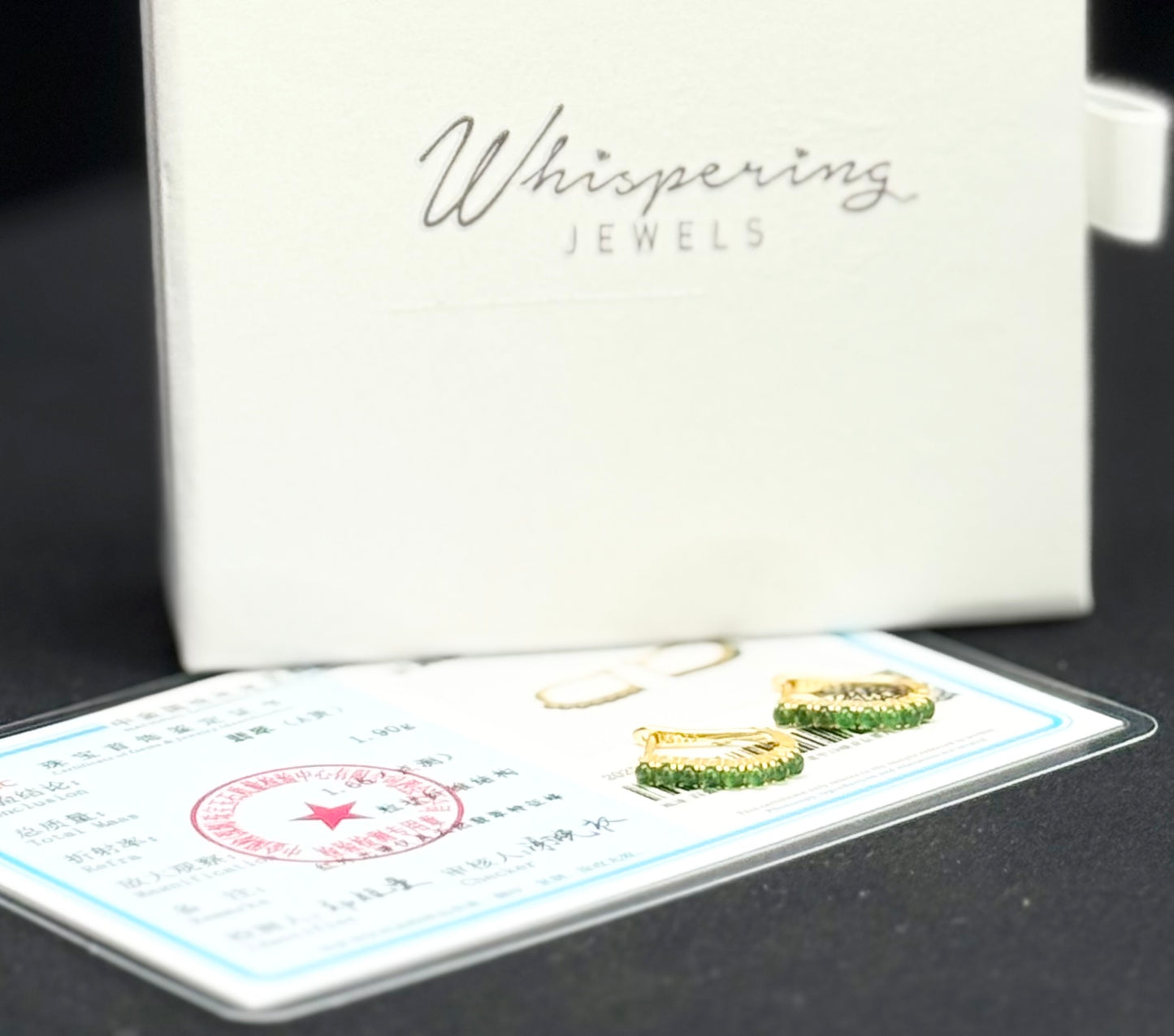 Natural Grade A Elegant Green Jadeite Hoop Earrings