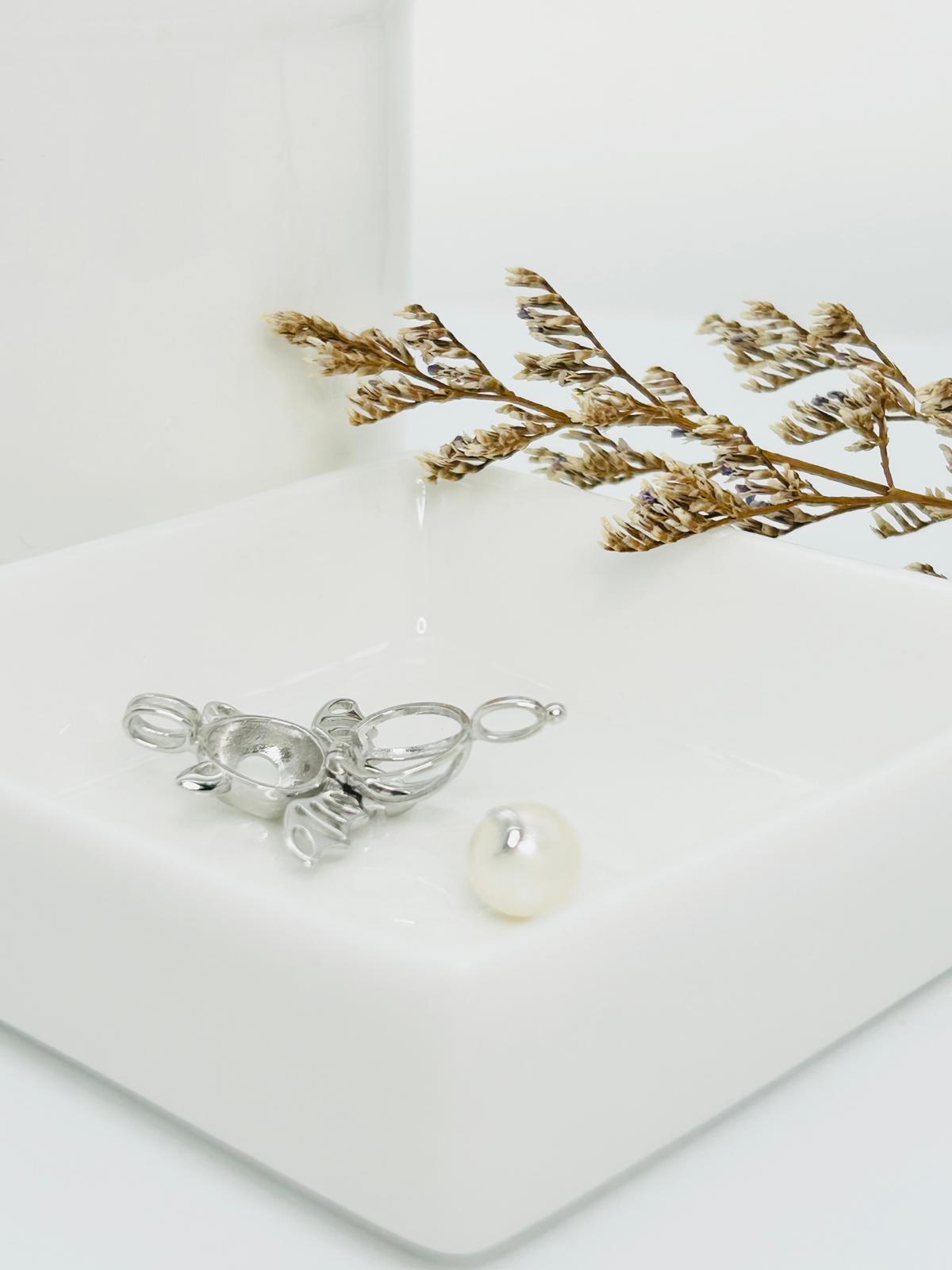Bat Pendant with Hidden Pearl – Unique Jewellery Design | Singapore