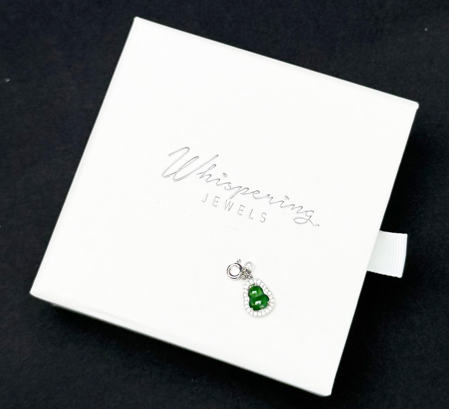 Natural Grade A Mini (Hu Lu) Green Jadeite Charm
