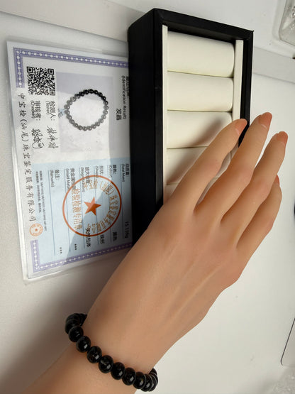Black Rutilated Quartz 黑发晶 Bracelet (7-7.5mm) | Strength, Protection & Inner Clarity