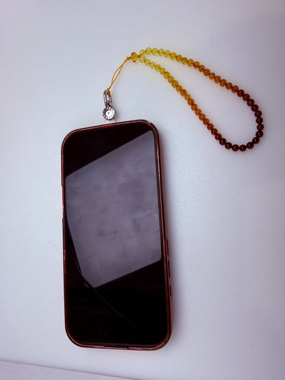 Golden Amber & Blood Amber 琥珀 Handphone Accessories Chain — Elegant, Lightweight & Full of Warm Energy