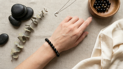 Black Rutilated Quartz 黑发晶 Bracelet (7-7.5mm) | Strength, Protection & Inner Clarity