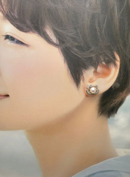 Aurora Kitty Pearl Pendant (6.5-7mm) and Earring (6.5-7mm) Set