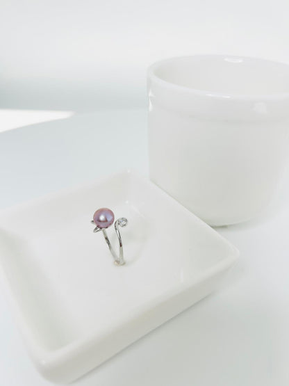 Adorable Freshwater Pearls (7-8mm) Cat Ring