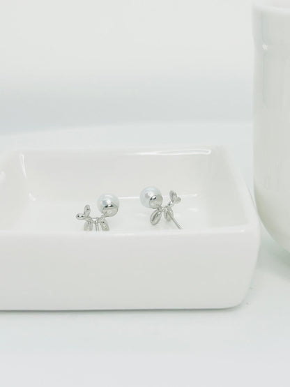 Adorable Poodle Dog Freshwater Pearls (6-6.5mm) Earring